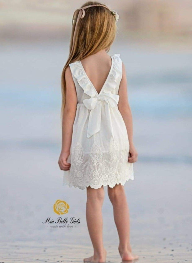 girls white sun dress