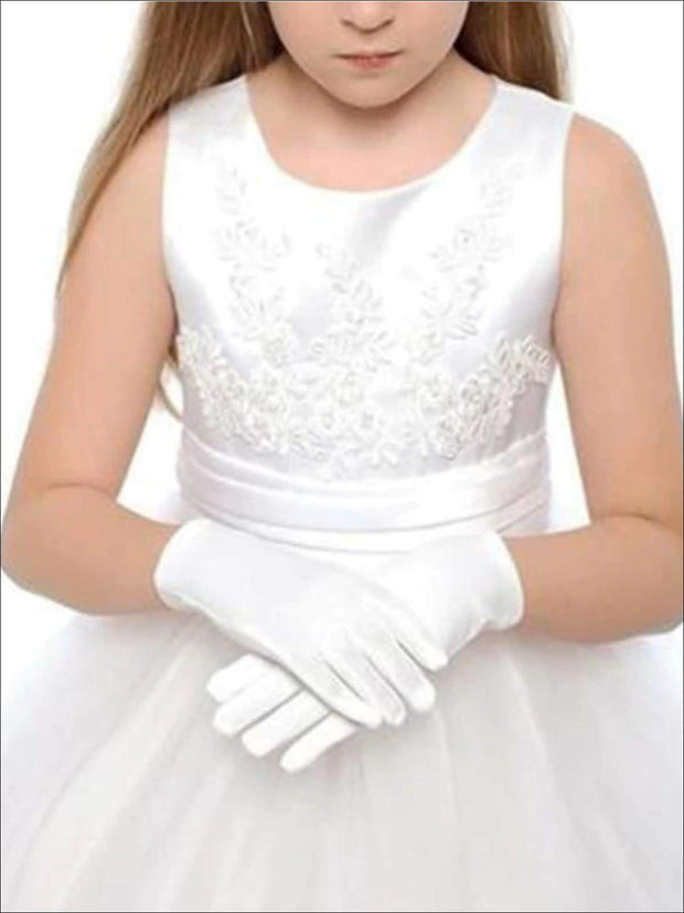 girls white gloves