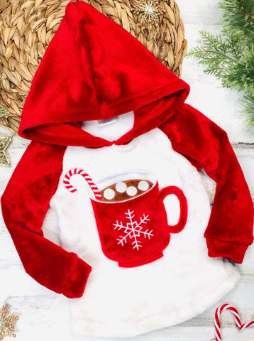 Cozy Winter Sweaters  Girls Red Snowflake & Pearls Fuzzy Sweater – Mia  Belle Girls