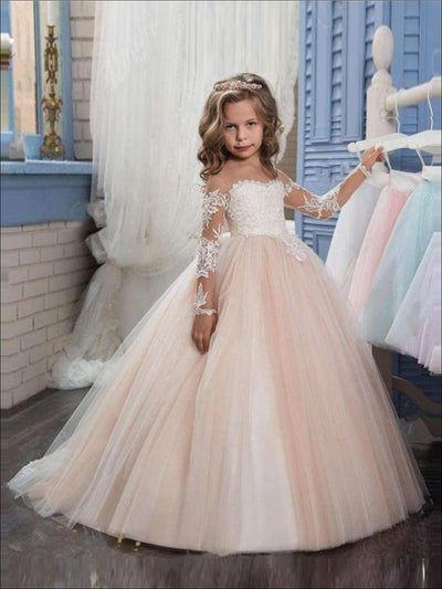 taupe blush flower girl dresses