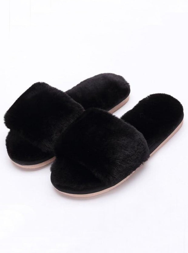 black bedroom slippers