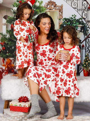 Family Christmas Pajamas Set  Long Sleeve Winter Reindeer Pajamas – Mia  Belle Girls