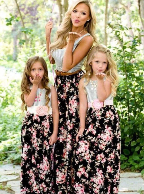 Mommy & Me Matching Outfits | Sleeveless Maxi Dress - Mia Belle Girls