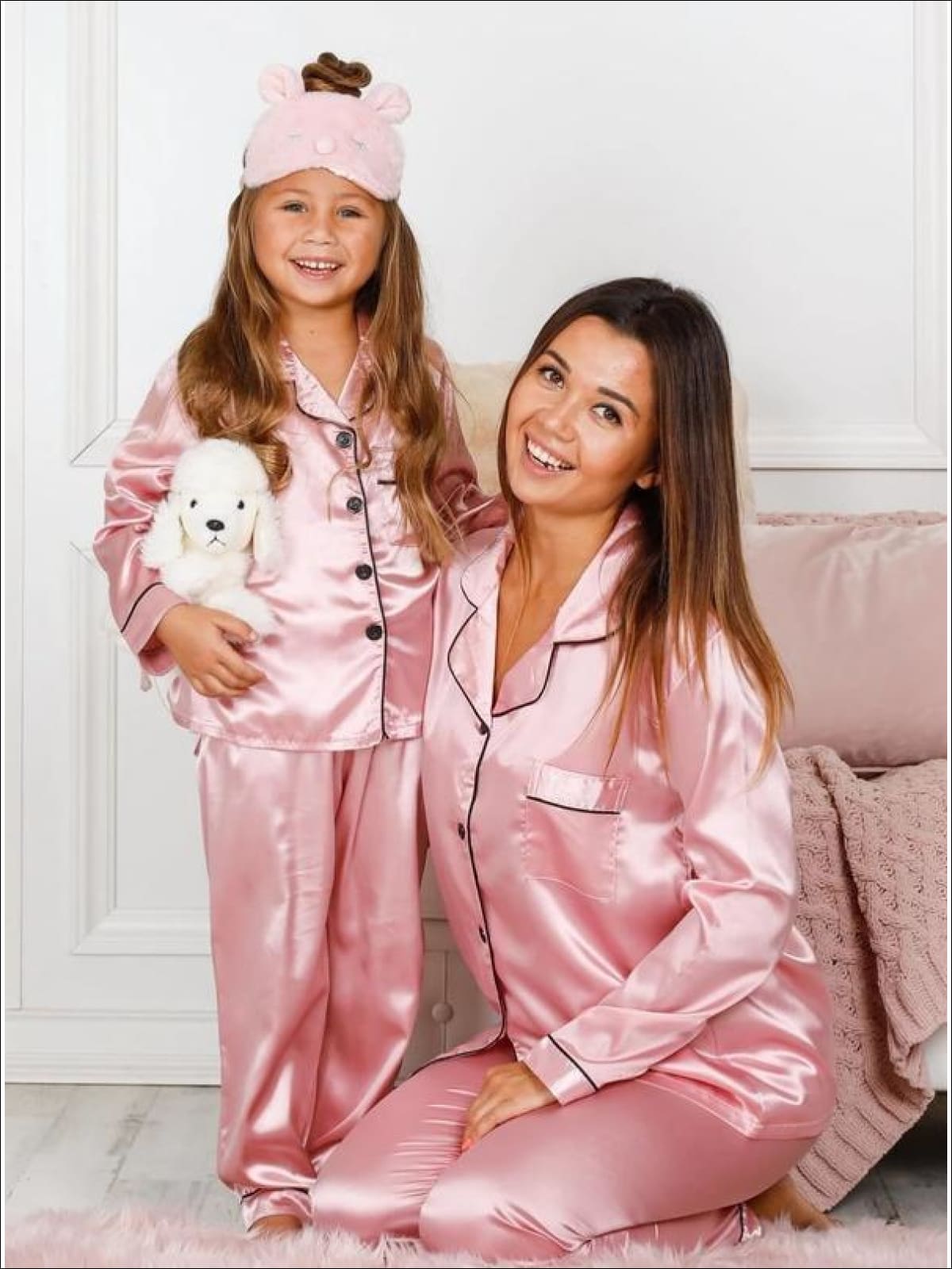 Mommy & Me Silky Satin Pajama Set  Mommy and me, Silk pajama set, Satin  pyjama set