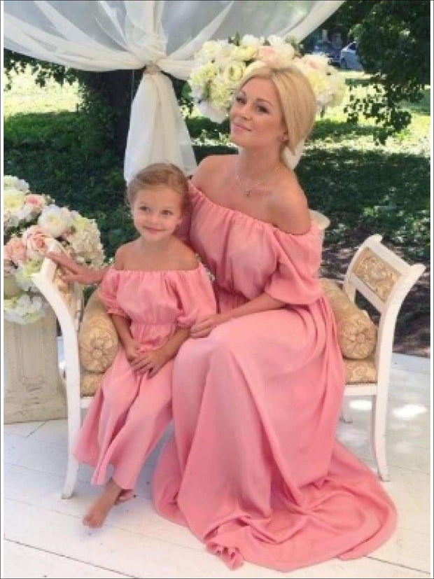 mommy and me off the shoulder dresses