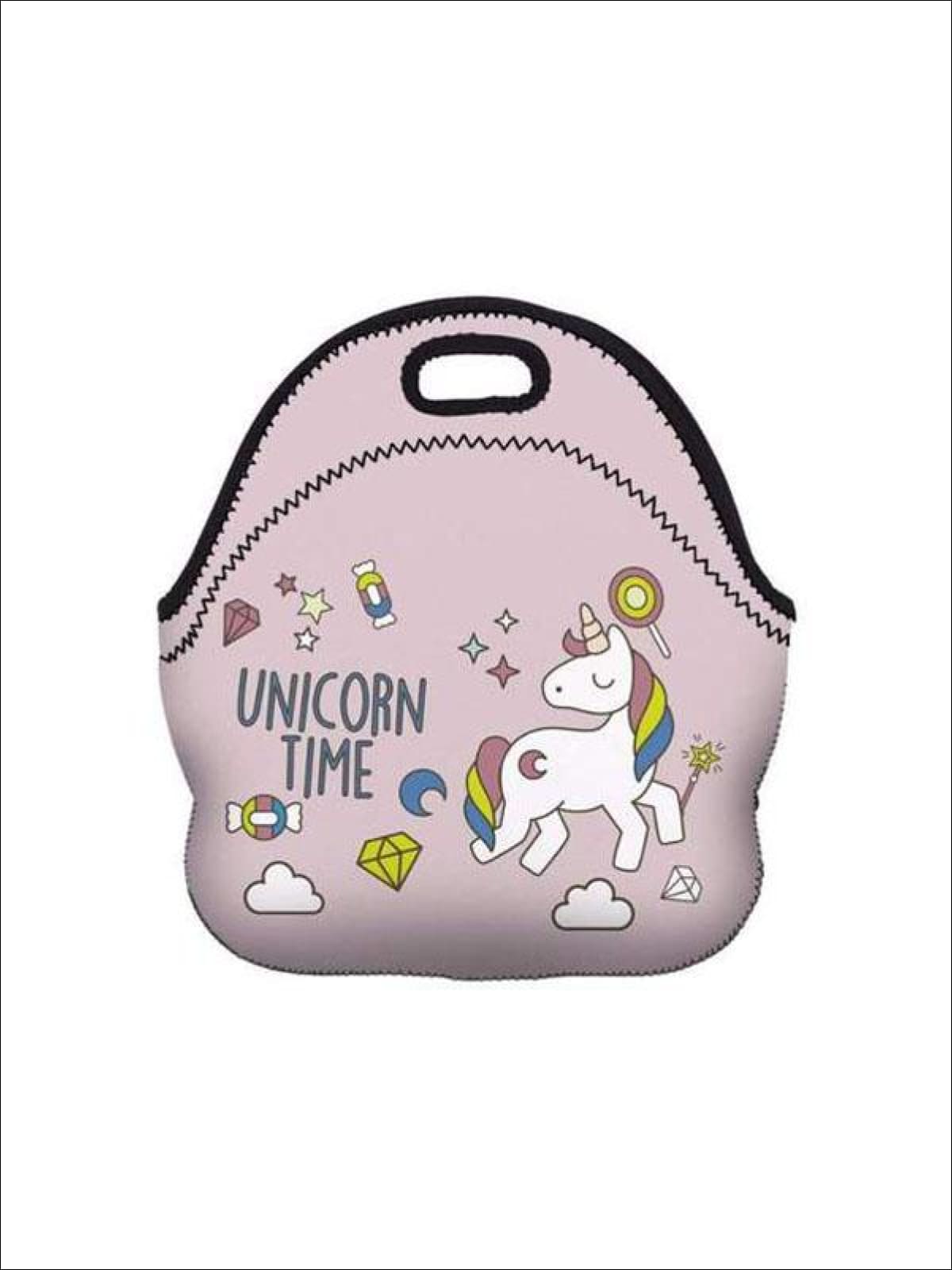 Kids Girls Bento Lunch Box with Containers & Accessories, Unicorn Lunch Bag  with