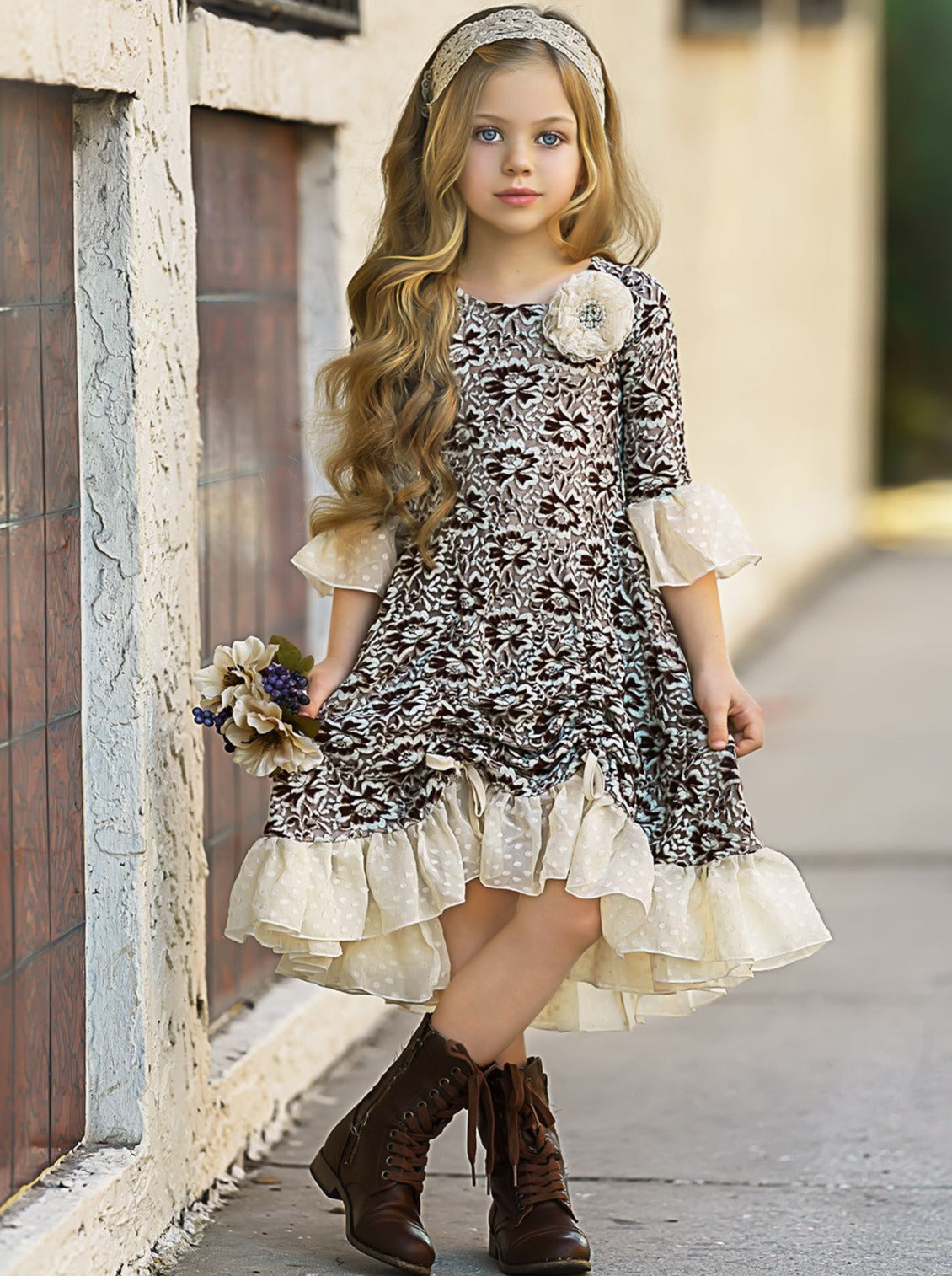 Image of Stop & Stare Hi-Lo Drawstring Ruffle Dress