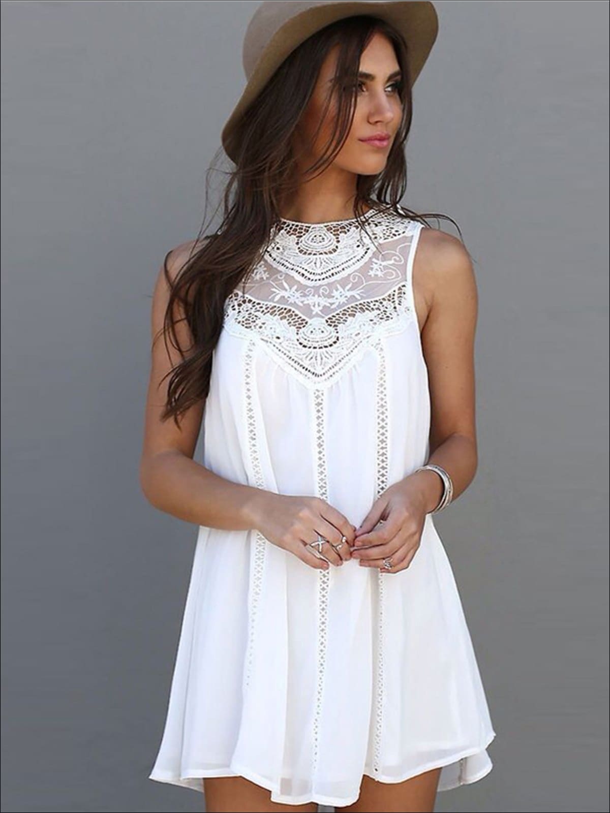 womens boho white dress