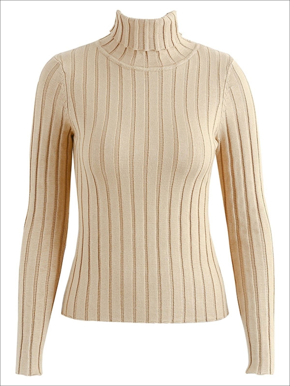 RebelsMarket Women's Long Sleeve Turtle Neck Sweater Top