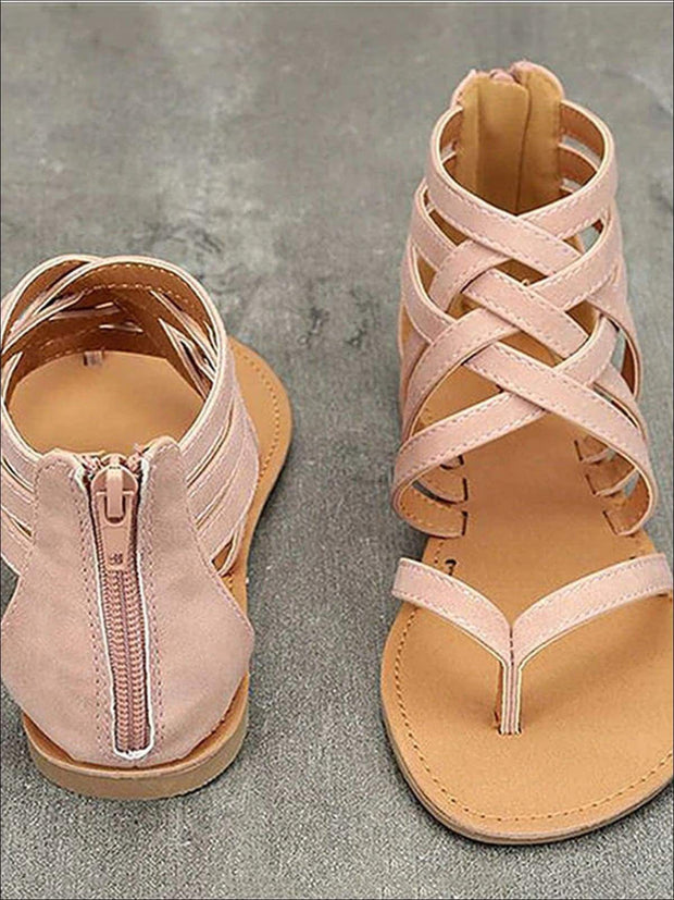 gladiator sandals with zip back