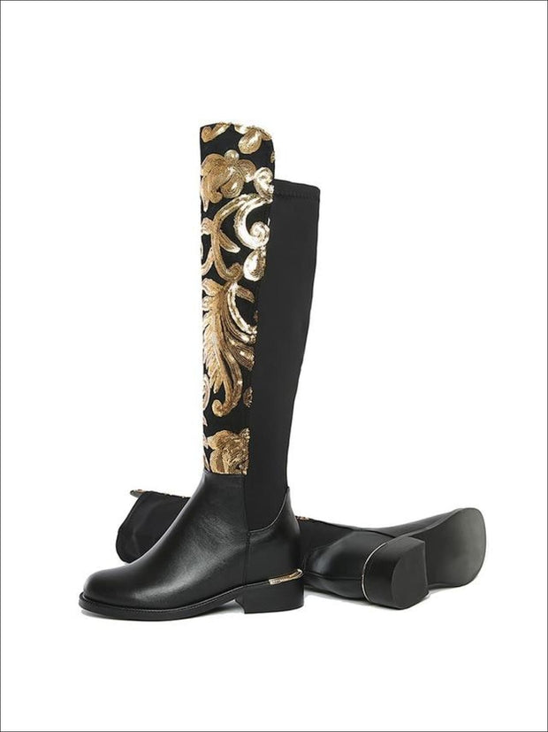 black and gold womens boots