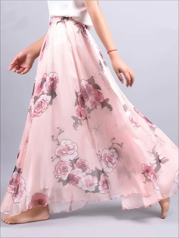 maxi flower skirt