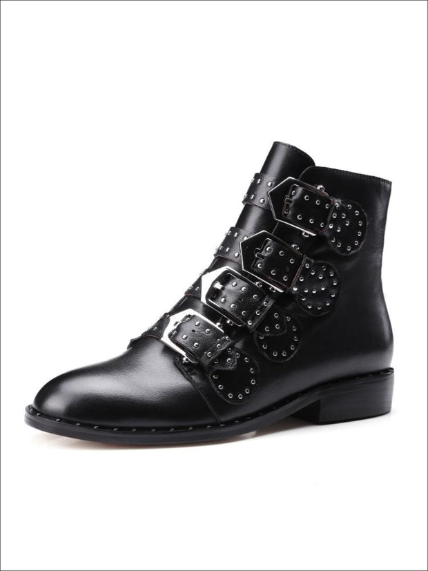 mia black ankle boots