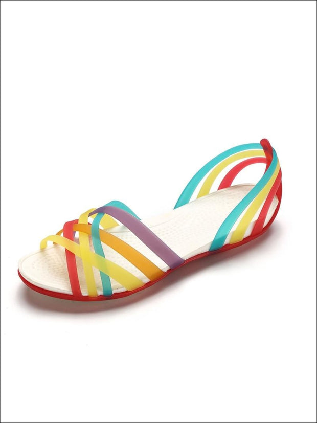 Women's Multicolor Open Toe Jelly Sandals – Mia Belle Girls