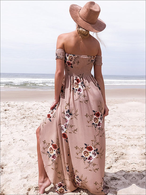 pink maxi beach dress