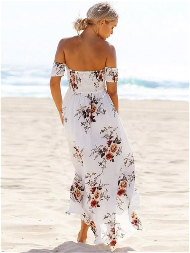 white floral beach dress