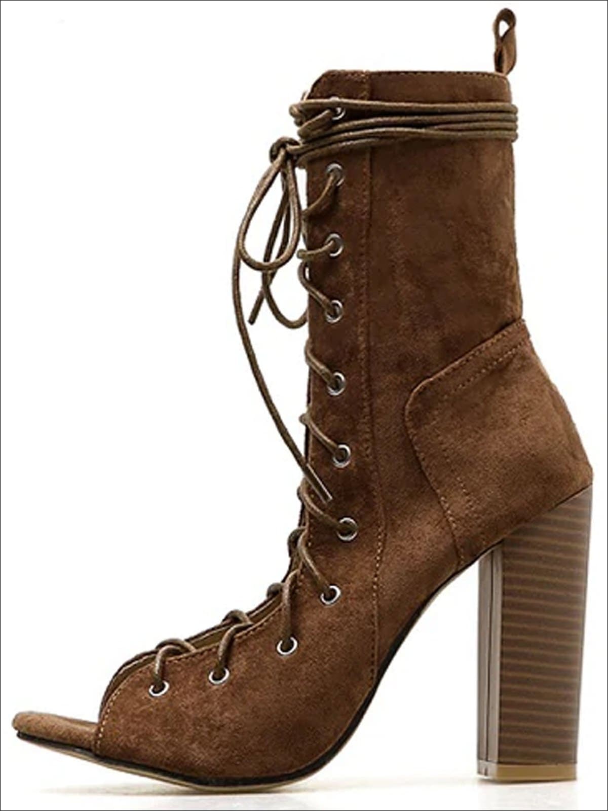 lace up boot heels open toe