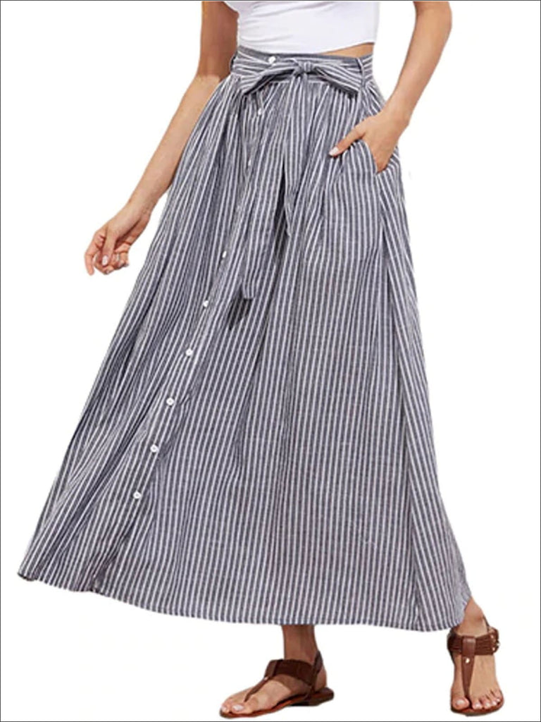 bow belt maxi skirt