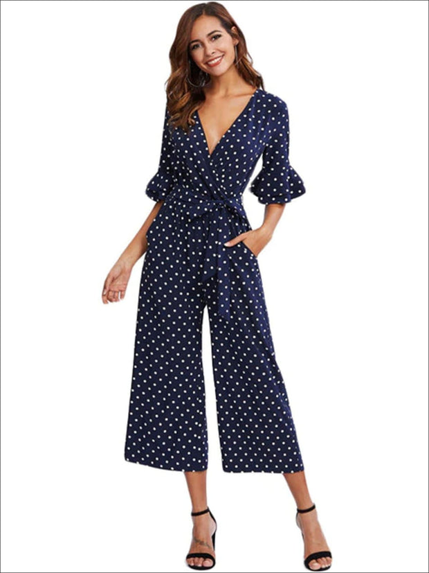 womens polka dot jumpsuit