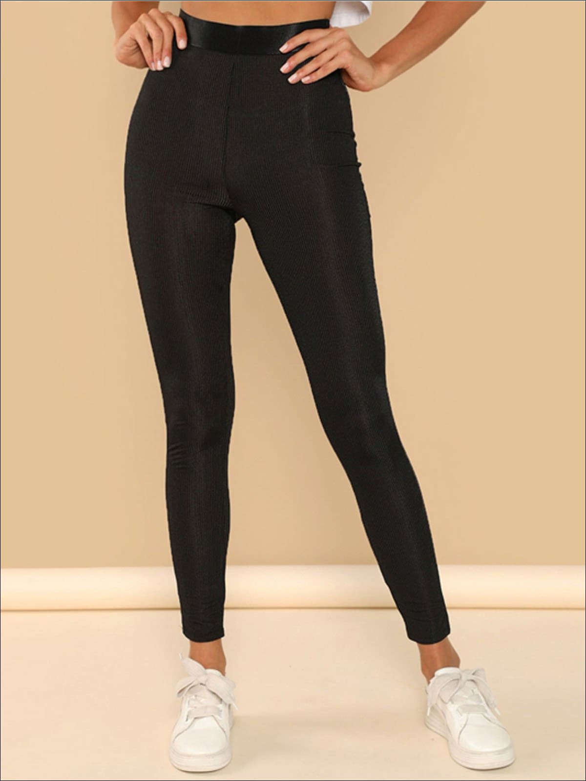 Ribbed Wide Waisted Leggings – Pretty Bash