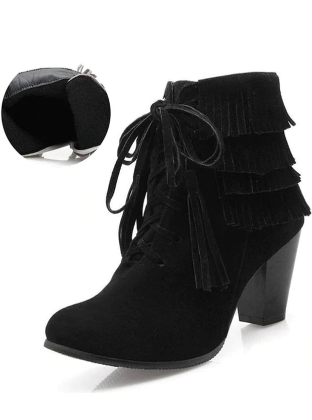 mia black ankle boots