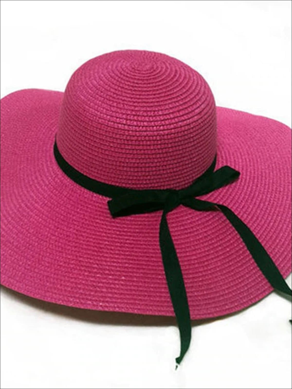 Straw Hat with Navy & White Interchangeable Bow or Pink Bow – emilyOandbows