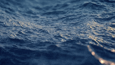 Close-up animation of ocean waves