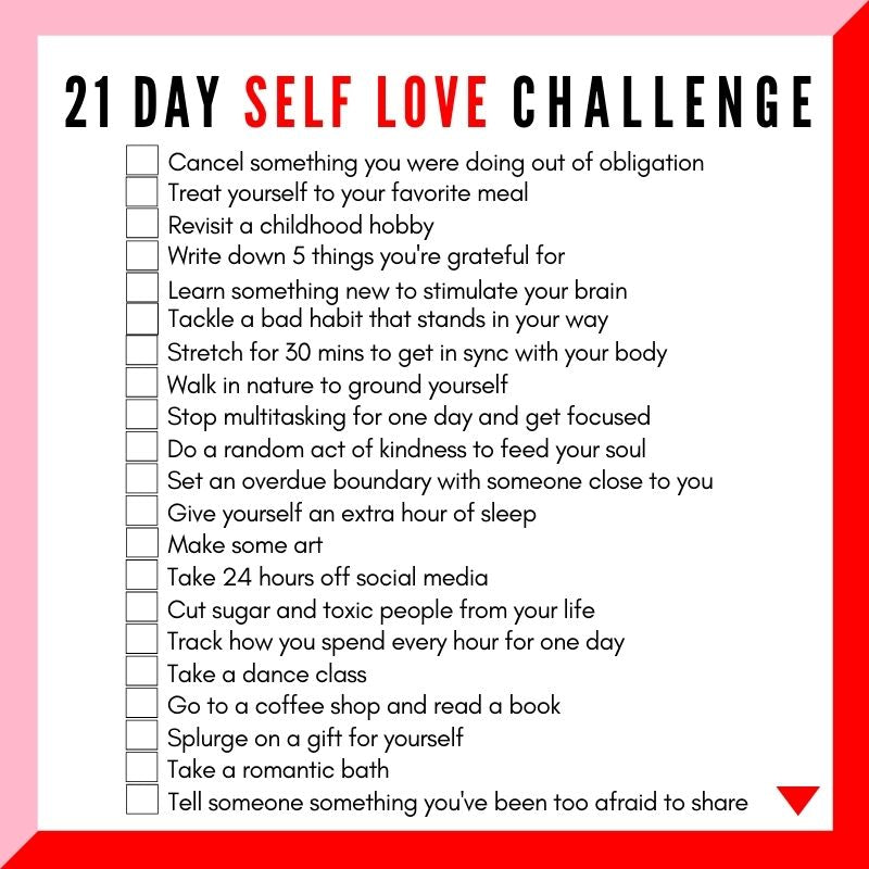 21 Day Self Love Challenge – Fred and Far by Melody Godfred - Creator ...