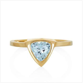 Mini aquamarine self love pinky ring