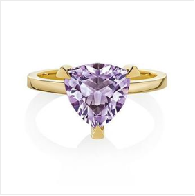 Original amethyst self love pinky ring gold