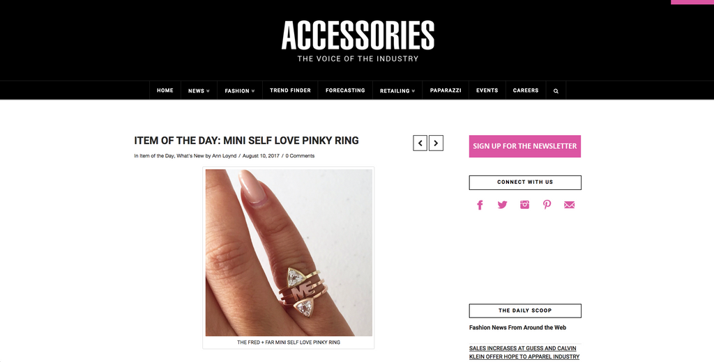 Fred and Far self love pinky ring accessories magazine