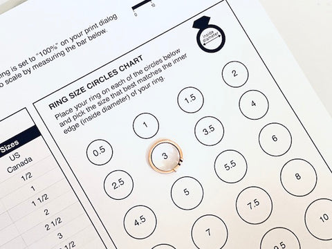 Fred and Far printable ring size guide