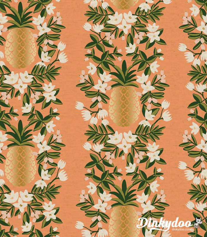 Primavera - Pineapple Stripe Peach (Canvas) - Rifle Paper Co - Cotton + Ste...