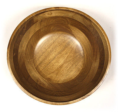 Mountain Woods Brown Artisan Crafted Hardwood Ellipse Wavy Rim Bowl - 15"