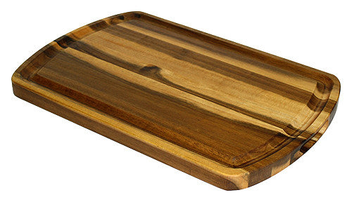 Mountain Woods Brown Extra Large Organic Edge-Grain Hardwood Acacia Cutting Board w/ Juice groove - 18"