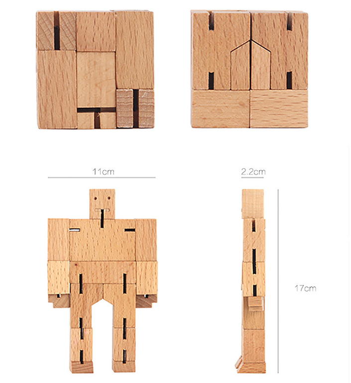 wooden robot transformer