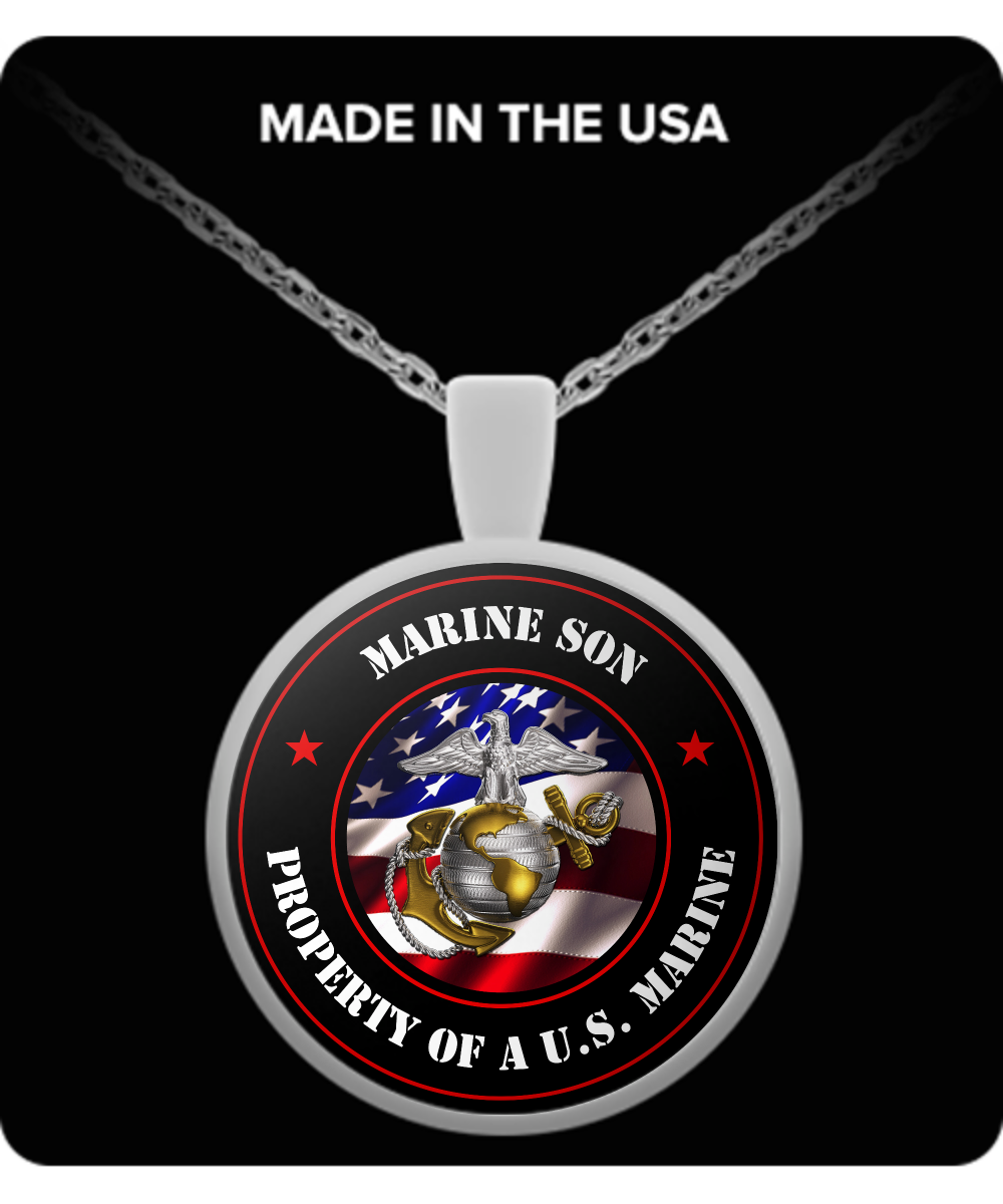 Military - Marine Son - Property of a U.S. Marine - Necklace