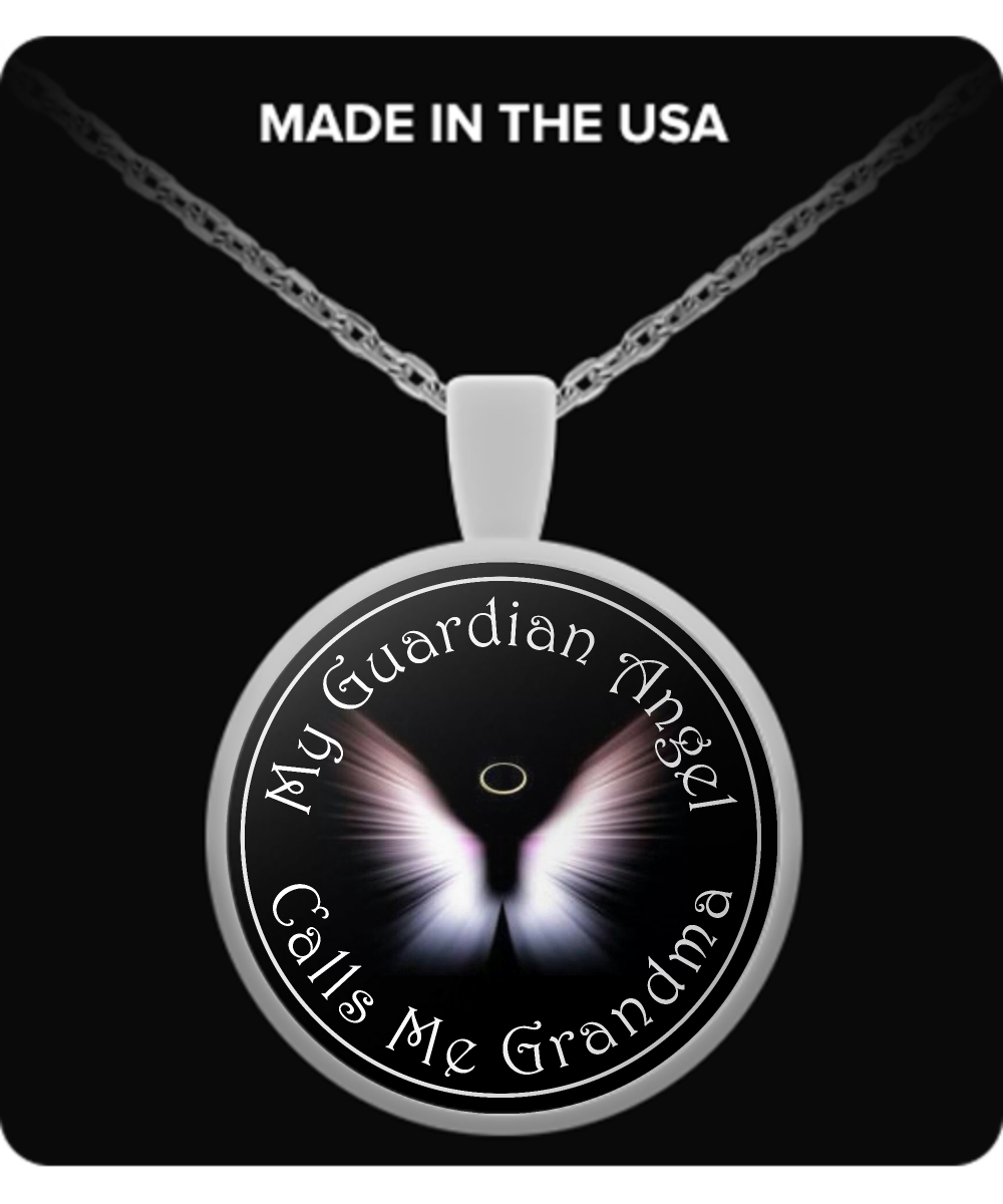 Guardian Angels - My Guardian Angel Calls Me Grandma - Round Necklace