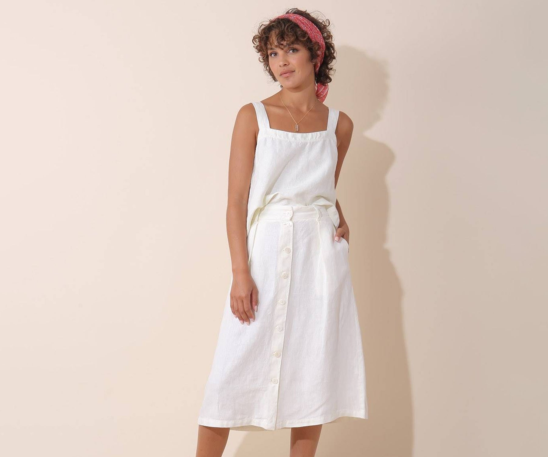 Indi & Cold Linen Skirt and Short Top Co-Ord