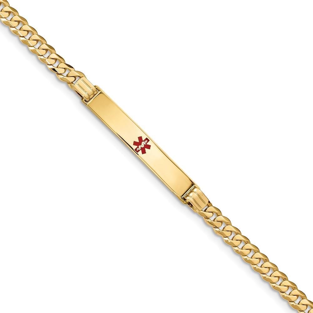 14K Yellow Gold Curb Link Medical ID Bracelet | Jewelry Shopping