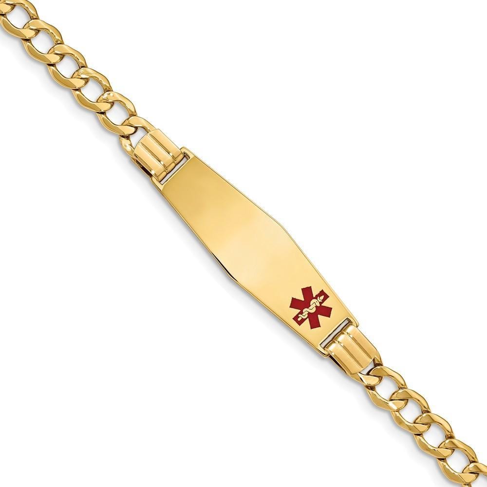 14K Yellow Gold Curb Link Medical ID Bracelet | Jewelry Shopping