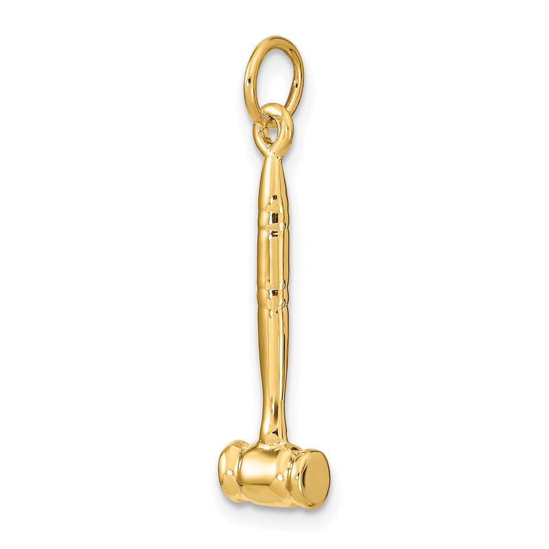 Solid 14k Yellow Gold 3-Dimensional Gavel Charm at $ 149.17 only from Jewelryshopping.com
