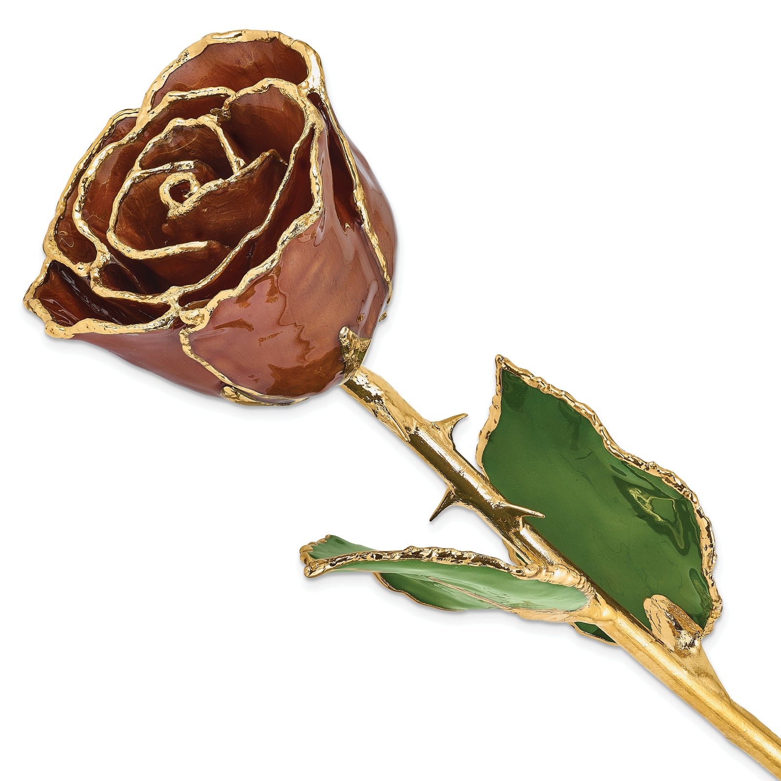 24k Gold Plated Trim Cinnamon Pearl Rose | Jewelry Shopping