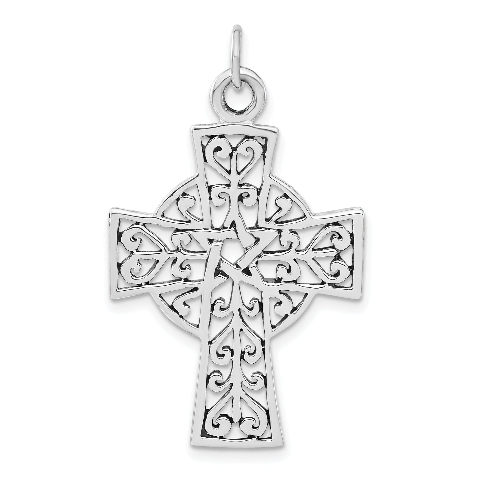 Silver Antiqued Finish Celtic Cross Pendant | Jewelry Shopping