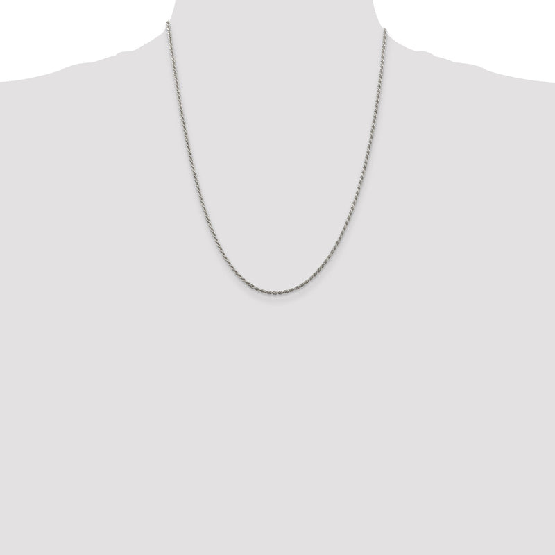 Silver Polished D.C 1.75-mm Solid Rope Chain at $ 15.54 only from Jewelryshopping.com