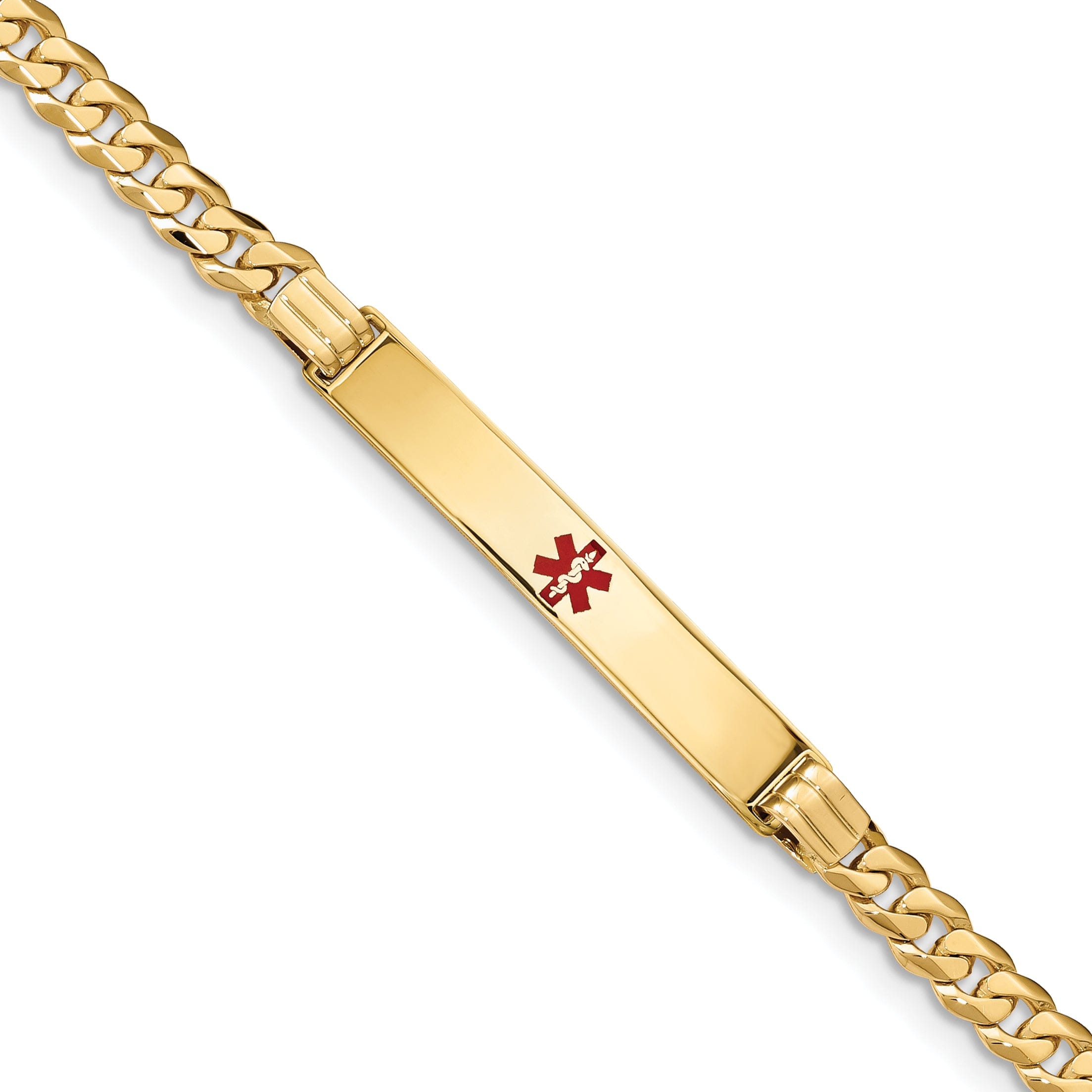 14K Yellow Gold Curb Link Medical ID Bracelet | Jewelry Shopping