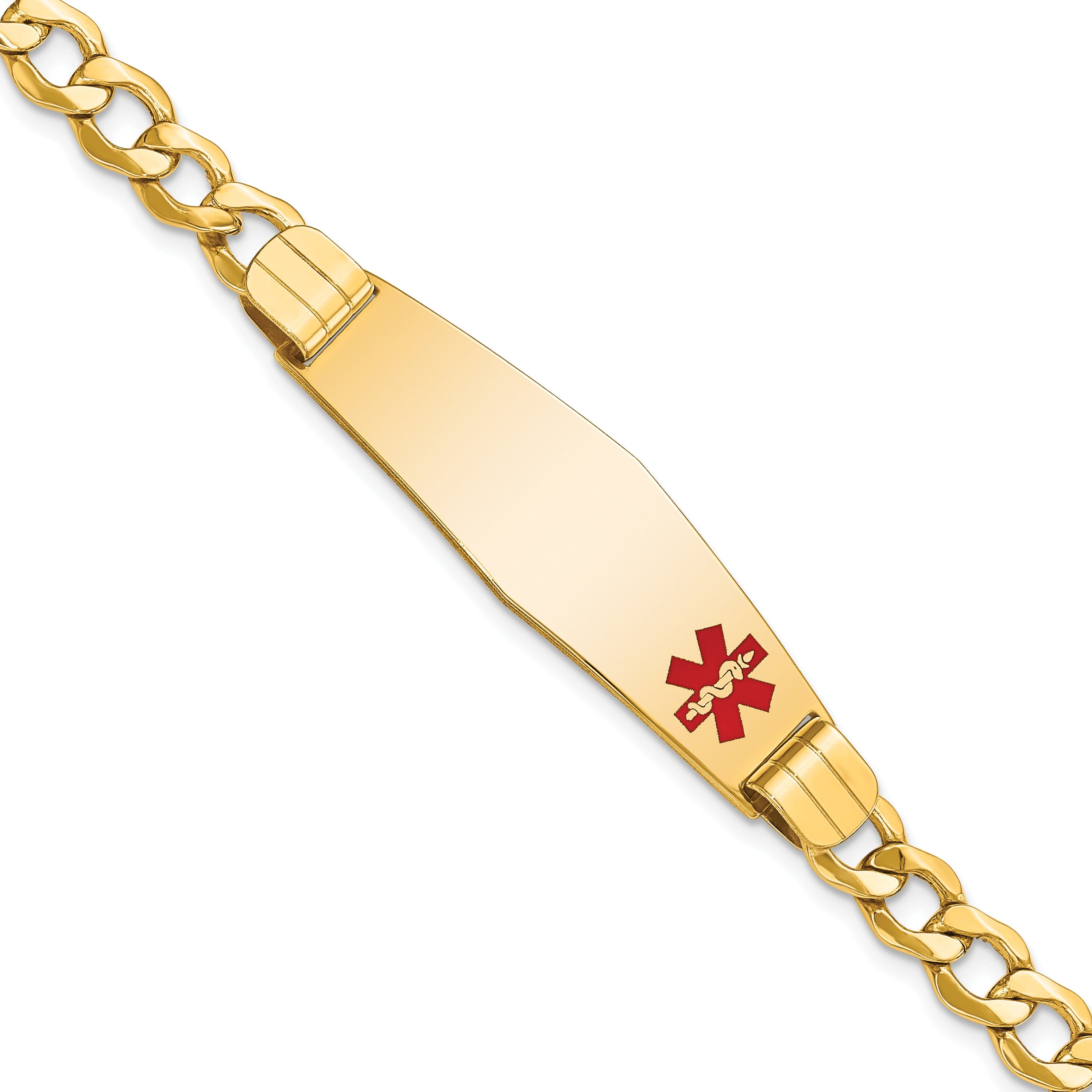 14K Yellow Gold Curb Link Medical ID Bracelet | Jewelry Shopping