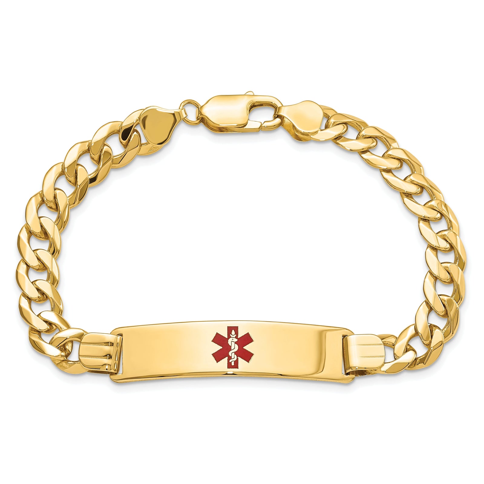 14K Yellow Gold Curb Link Medical ID Bracelet | Jewelry Shopping