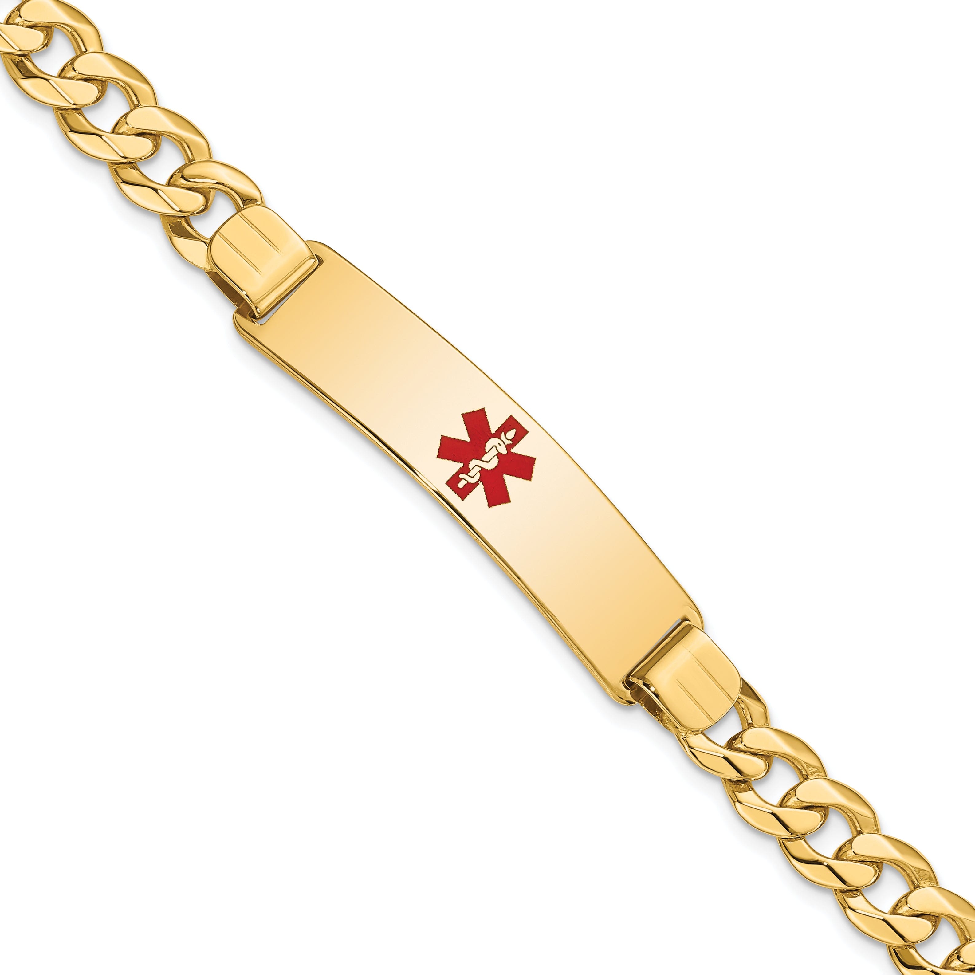 14K Yellow Gold Curb Link Medical ID Bracelet | Jewelry Shopping