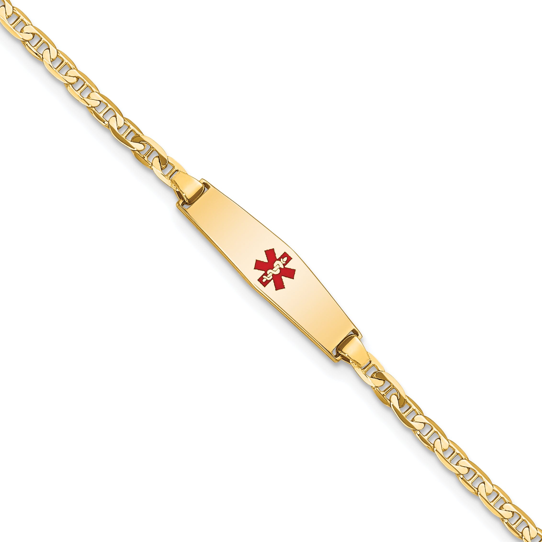 14K Yellow Gold Anchor Link Medical ID Bracelet | Jewelry Shopping